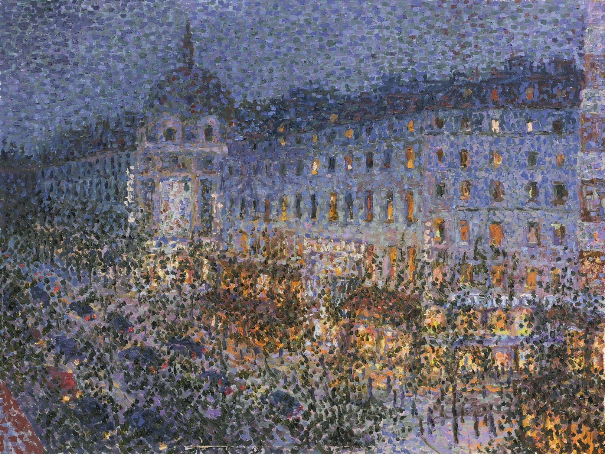 Serge Mendjisky - Paris, Scene De Rue Grands Boulevards