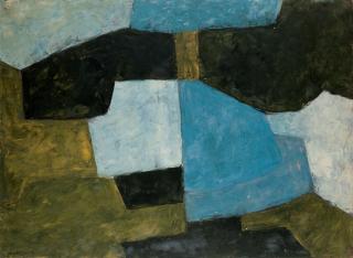 Serge Poliakoff - Composition abstraite bleu, noir et vert