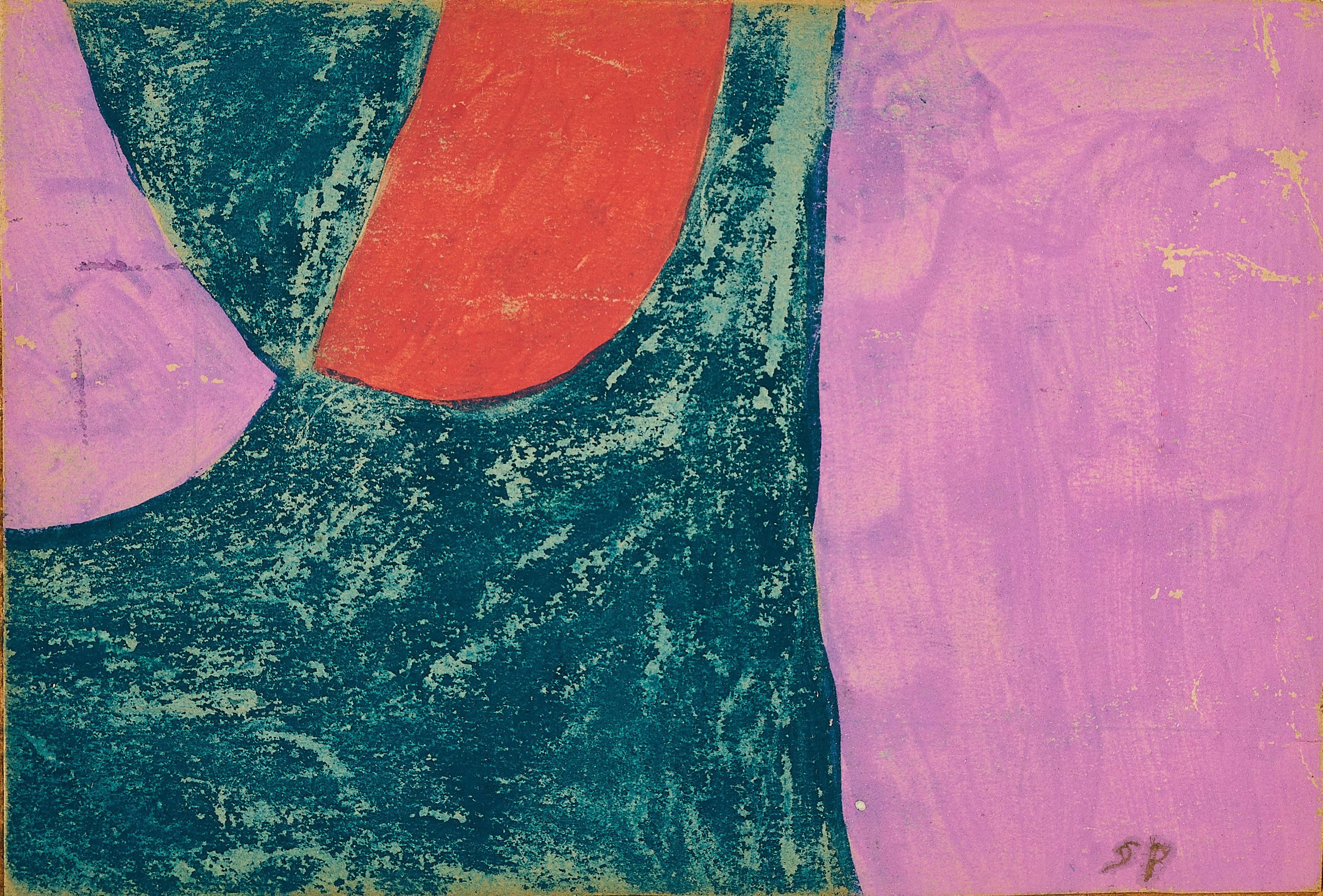 Serge Poliakoff - Composition abstraite d\'après un detail de projet pour tissus.