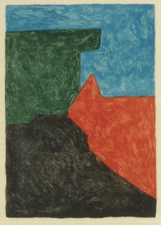 Serge Poliakoff - Composition Abstraite; Noir, Rouge, Bleu, Vert