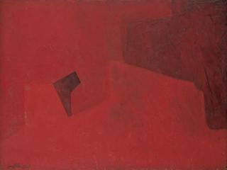 Serge Poliakoff - Composition abstraite rouge monochrome