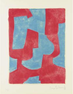 Serge Poliakoff - Composition Bleu Et Rouge, From 10 Lithographies (R. 57)