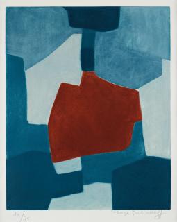 Serge Poliakoff - \'Composition bleue et rouge\'