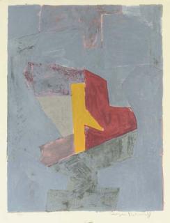 Serge Poliakoff - Composition bleue, jaune et rouge (Riviere 18)