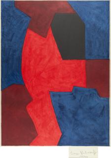 Serge Poliakoff - Composition bleue, rouge et noir