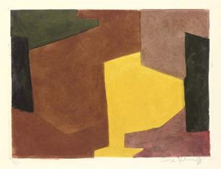 Serge Poliakoff - Composition brune, jaune et mauve (Poliakoff & Schneider VIII)