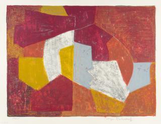 Serge Poliakoff - Composition carmin, brune, jaune et grise