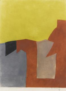Serge Poliakoff - Composition Grise, Brune Et Jaune (Rivière Ix)