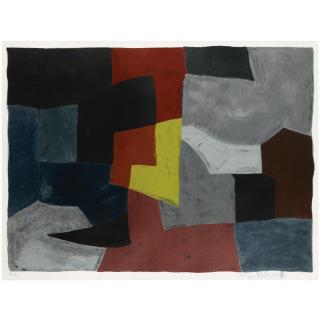 Serge Poliakoff - Composition Grise, Rouge Et Jaune (Riviere 27)