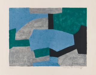 Serge Poliakoff - Composition grise, verte et bleue.