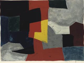 Serge Poliakoff - Composition in grey, red and yellow (P. & S. 27)