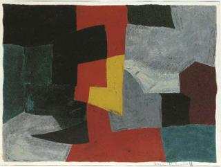 Serge Poliakoff - Composition in grise, rouge et jaune (P & S. 27)