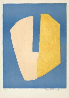 Serge Poliakoff - Composition jaune et bleue.