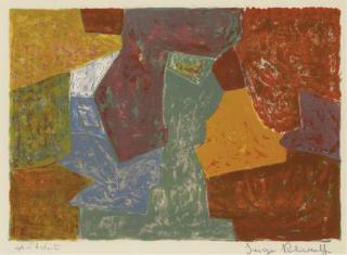 Serge Poliakoff - Composition jaune, rouge et grise (Rivière 9)