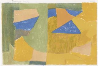 Serge Poliakoff - Composition jaune, verte, bleue et rouge (Rivière 10)