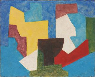 Serge Poliakoff - Composition Multicolore À Dominante Bleue