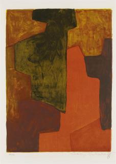 Serge Poliakoff - Composition orange et verte