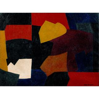 Serge Poliakoff - Composition Polychrome À La Forme Blanche