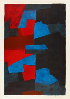 Serge Poliakoff - Composition rouge, bleue et noire