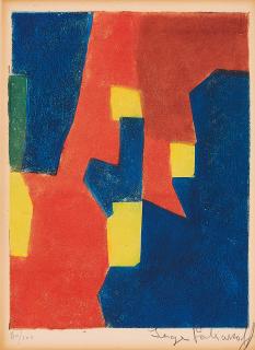Serge Poliakoff - Composition rouge, jaune et bleue.