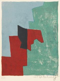 Serge Poliakoff - Composition Rouge, Verte et Bleue