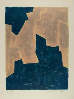 Serge Poliakoff - Komposition in Blau und Orange.