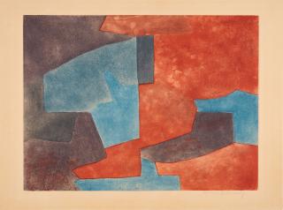 Serge Poliakoff - Komposition in Grau, Blau und Rot.