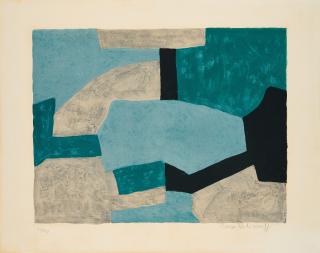 Serge Poliakoff - Komposition in Grau, Grün und Blau.