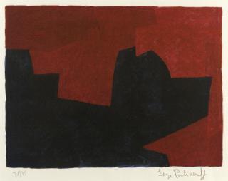 Serge Poliakoff - Lie-de-vin et bleue (Rivière 63)