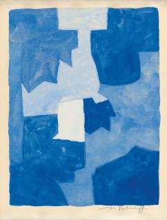 Serge Poliakoff - Ohne Titel (blaue Abstraktion).
