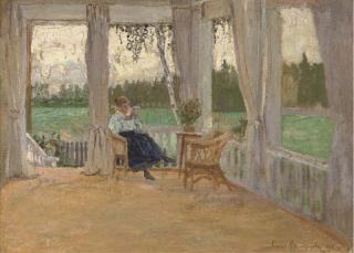 Sergei Arsenievich Vinogradov - A read on the veranda