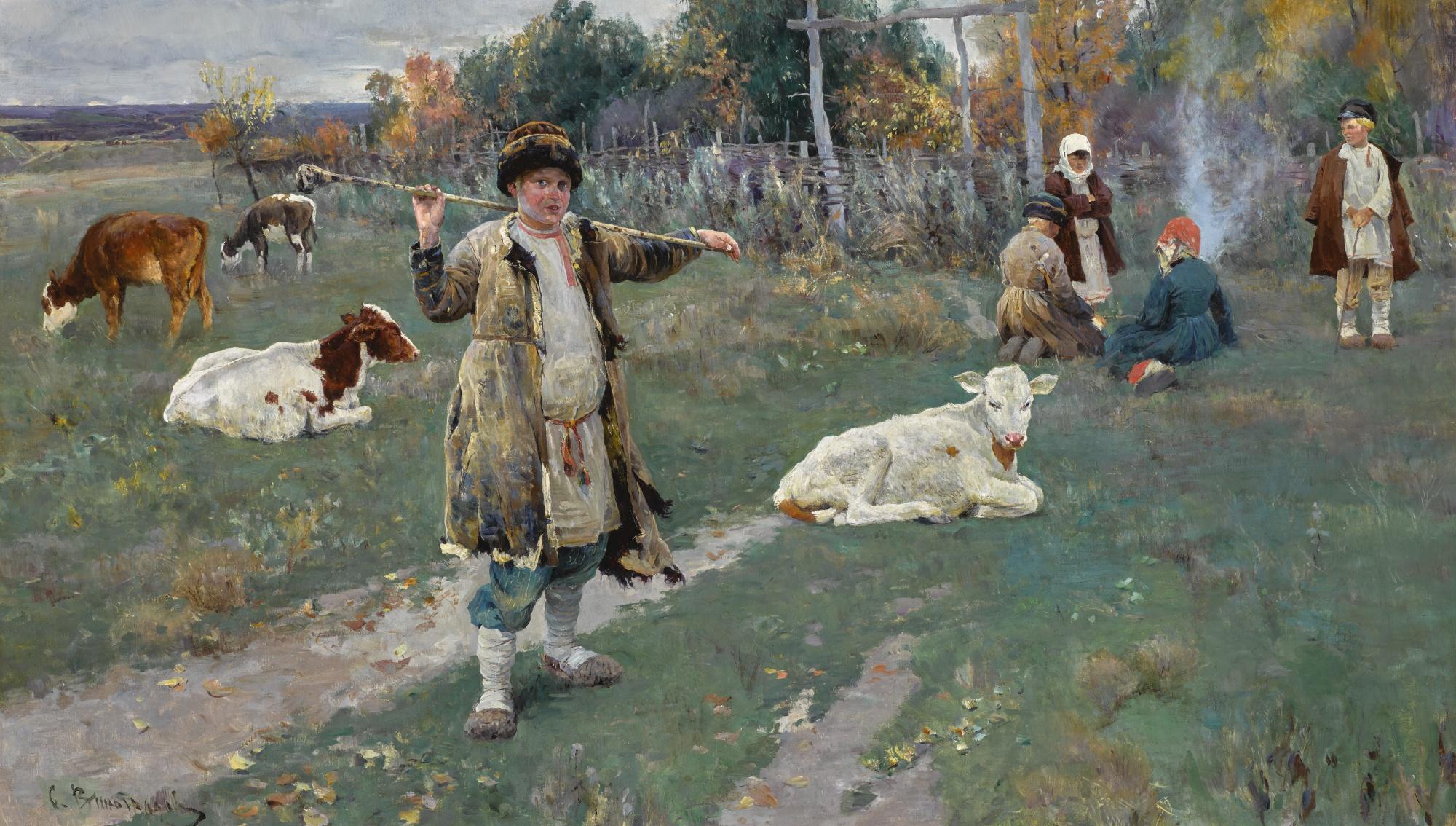 Sergei Arsenievich Vinogradov - Children Herding Calves