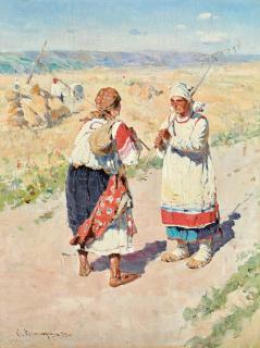 Sergei Arsenievich Vinogradov - Two Peasant Women