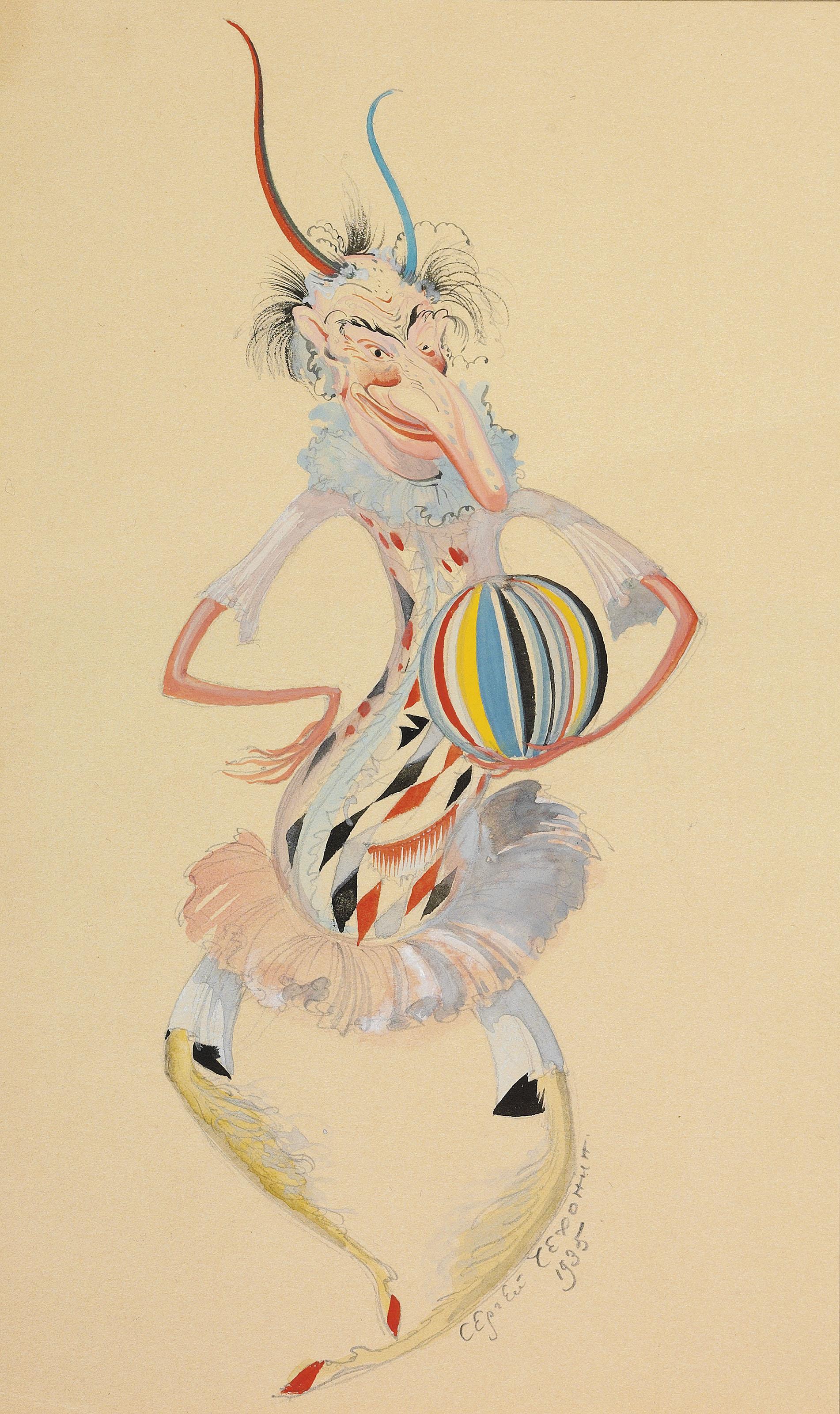 Sergei Chekhonin - Costume design for a jester