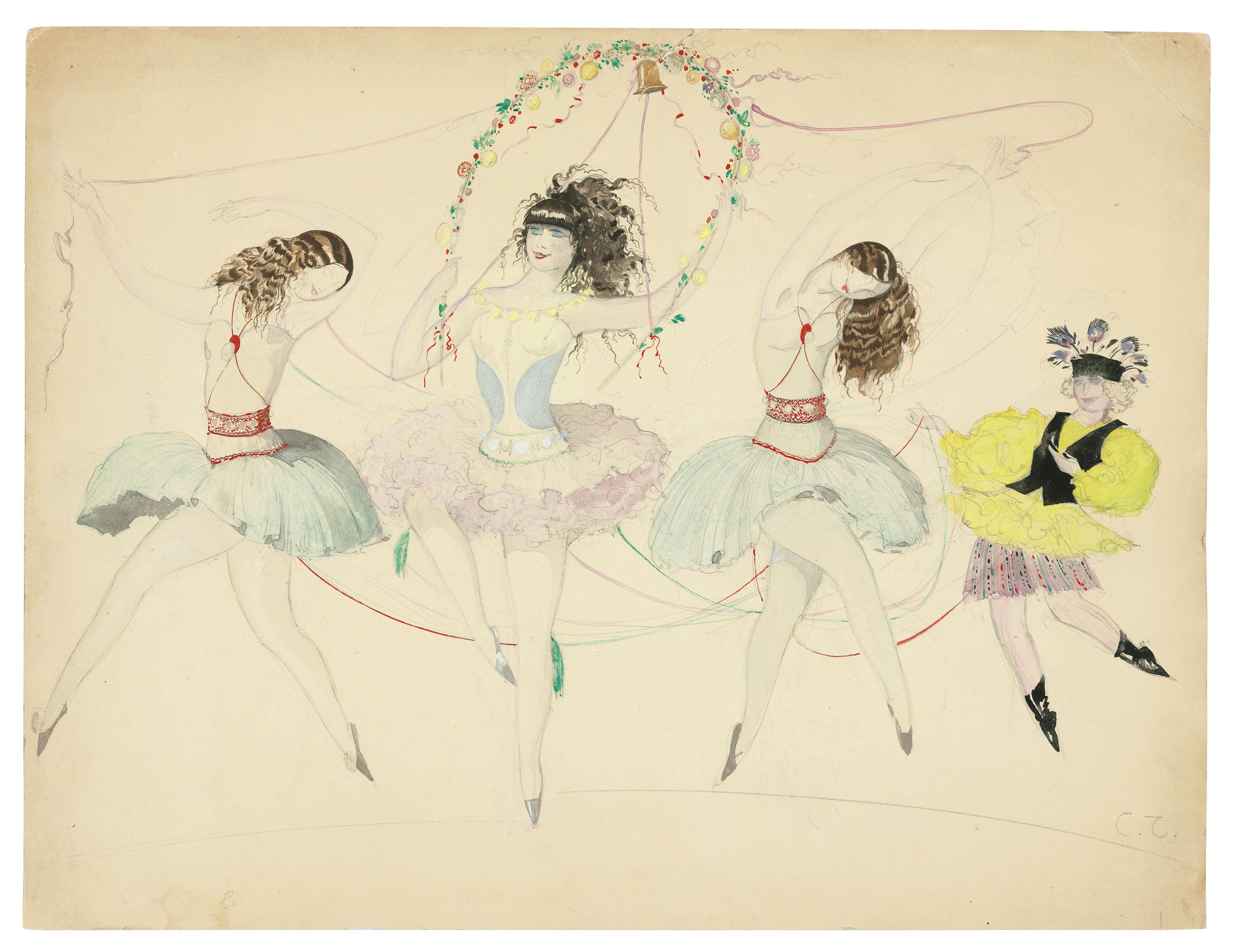 Sergei Chekhonin - Dancers; Mural design; and Decorative borders