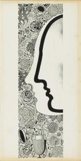 Sergei Chekhonin - Faces in profile with a floral motif