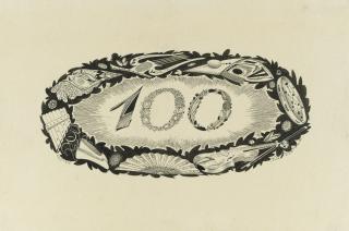 Sergei Chekhonin - Headpiece for the publication marking the centenary of the Bolshoi Theatre; and Two profiles of Vladimir Lenin (1870-1924)