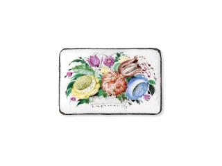 Sergei Chekhonin - Three enamel plaques; A comb set with enamel plaques; and A small box with a design for \'Ruslan and Liudmila\'