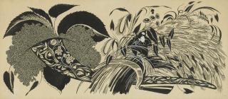 Sergei Chekhonin - Two designs for journals \'Plamia\'; and \'Jar-Ptitsa\'; and An Ex Libris