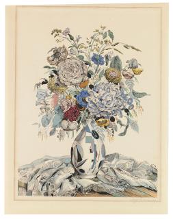 Sergei Chekhonin - Two still lifes with vases of flowers