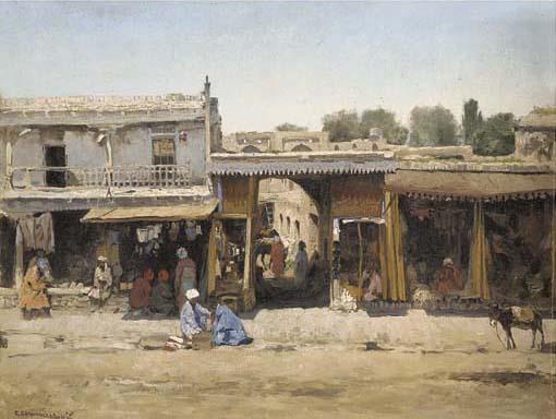 Sergei Ivanovich Svetolavskii - Oriental Market Scene
