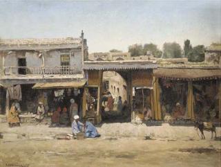 Sergei Ivanovich Svetolavskii - Oriental Market Scene
