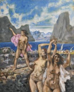 Sergei Petrovich Ivanov - A Group Of Four Landscapes With Nudes