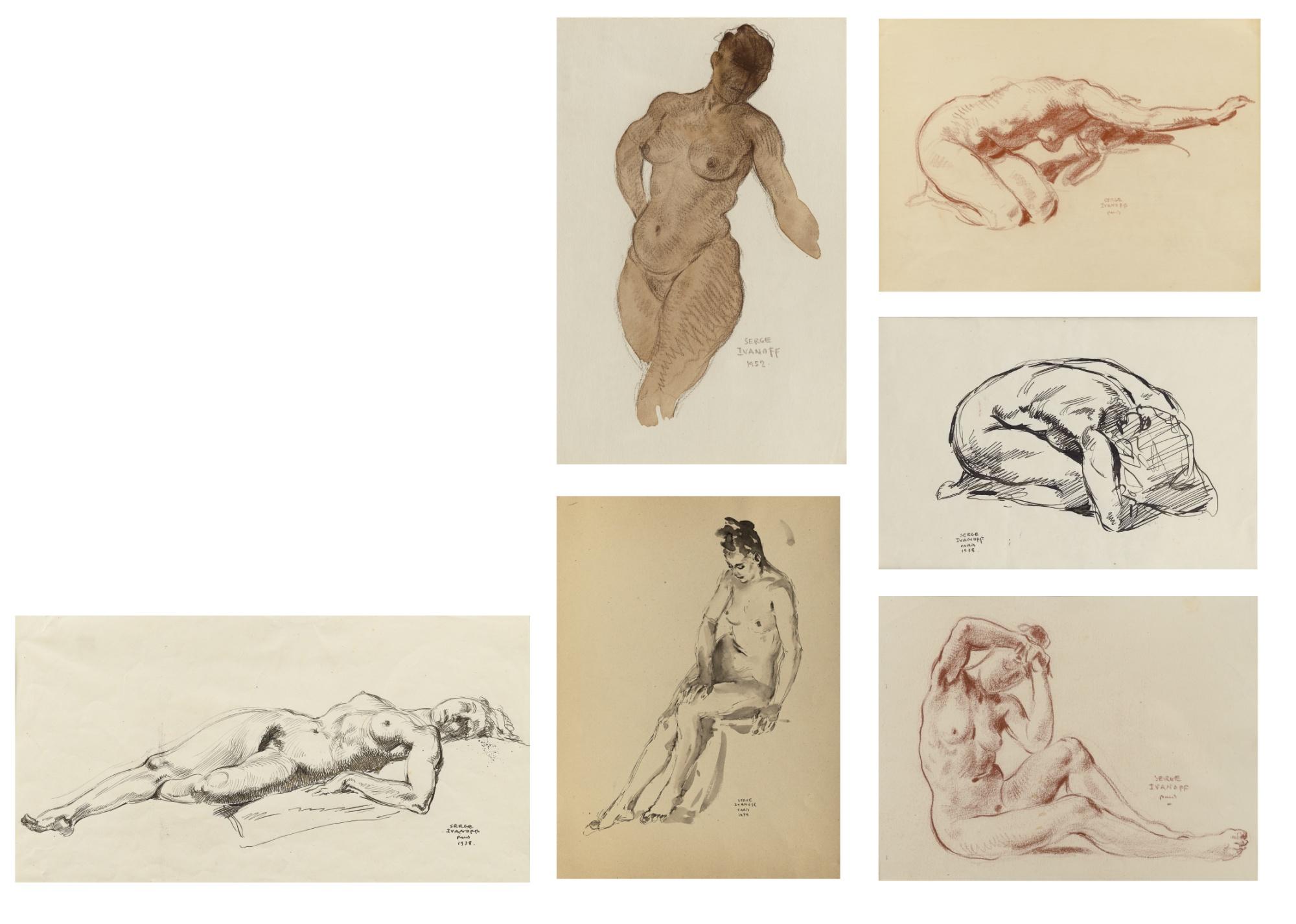 Sergei Petrovich Ivanov - A Group Of Twelve Nude Studies
