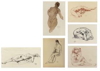 Sergei Petrovich Ivanov - A Group Of Twelve Nude Studies