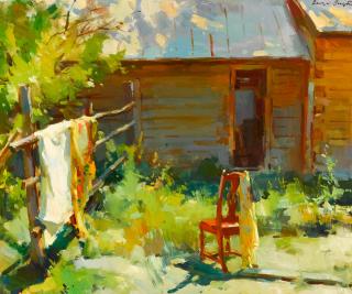 Sergei R. Bongart - Red Chair & Shawls