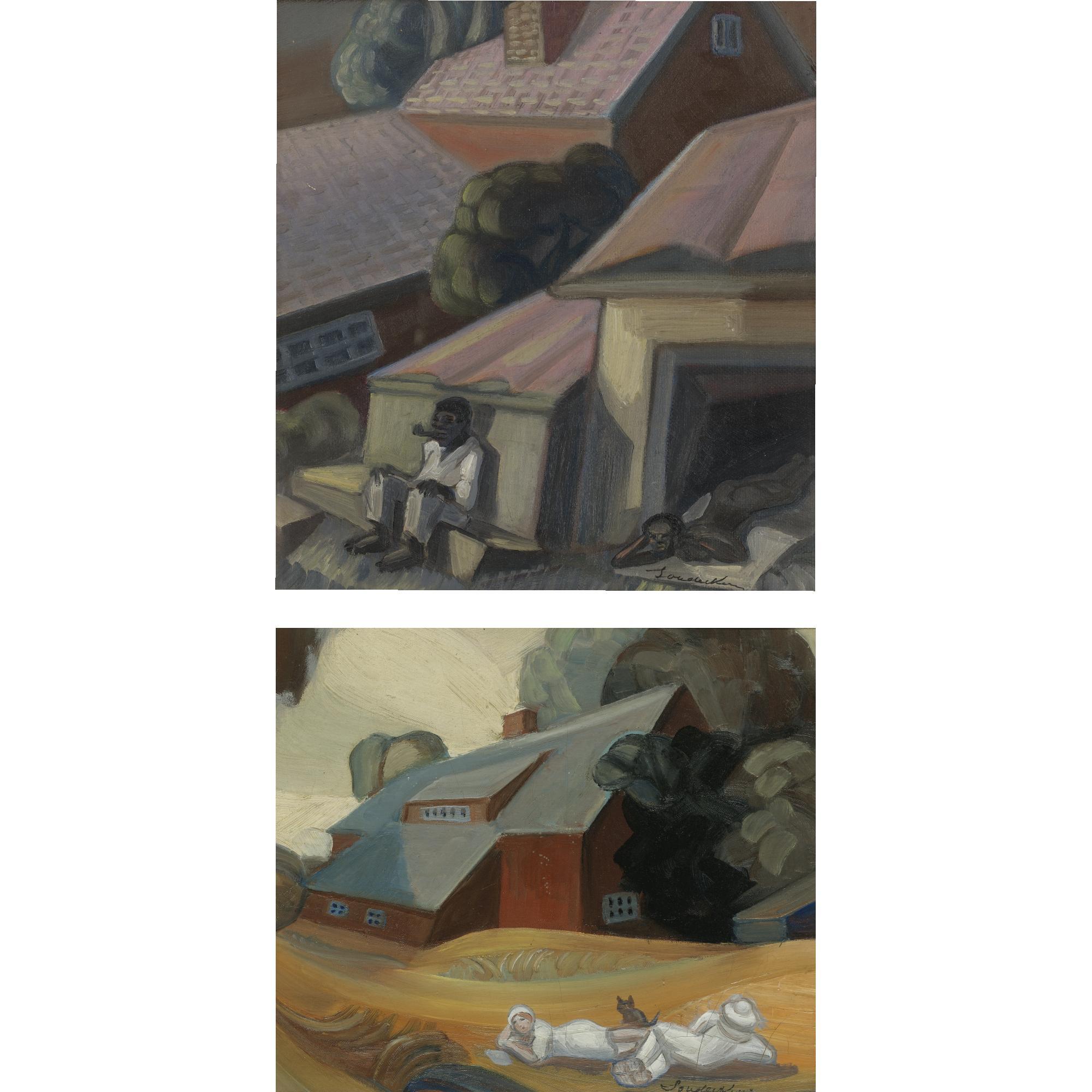 Sergei Soudeikine - Russian Man With Pipe And Summer Day: A Pair