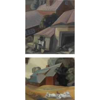 Sergei Soudeikine - Russian Man With Pipe And Summer Day: A Pair