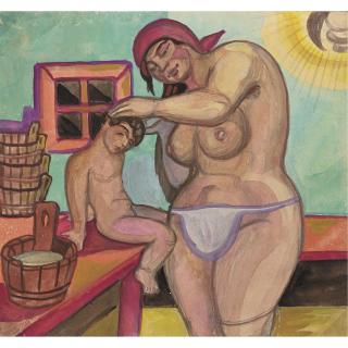 Sergei Soudeikine - Russian Washing His Hair