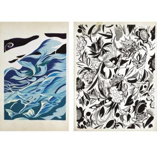 Sergei Vasil\'Evich Chekhonin - A Group Eleven Studies On Paper Including Four Designs For Perfume Bottles